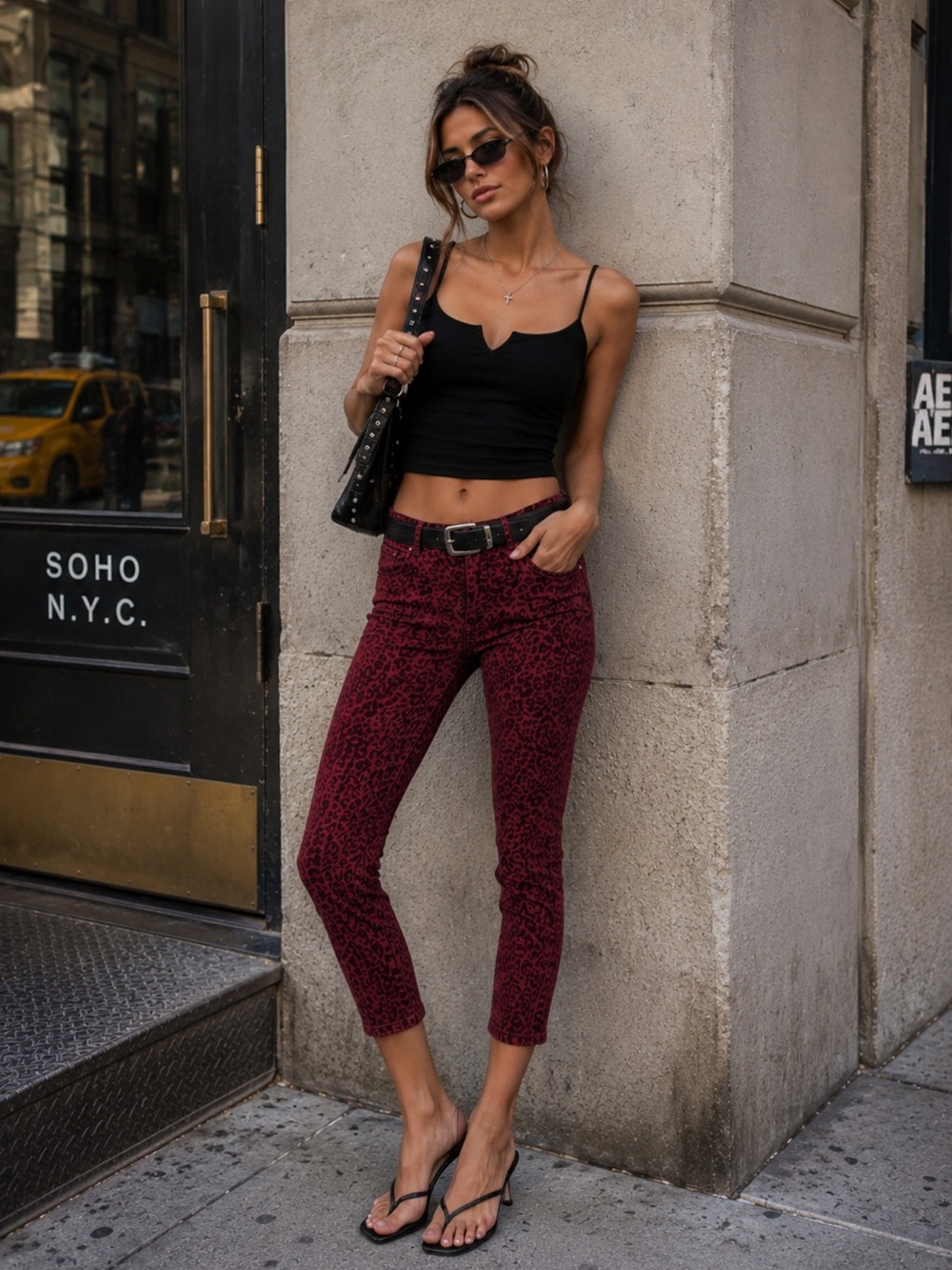 DL1961 x Revolve Florence Red Leopard Ankle Skinny Jeans 25 NWT Y2K